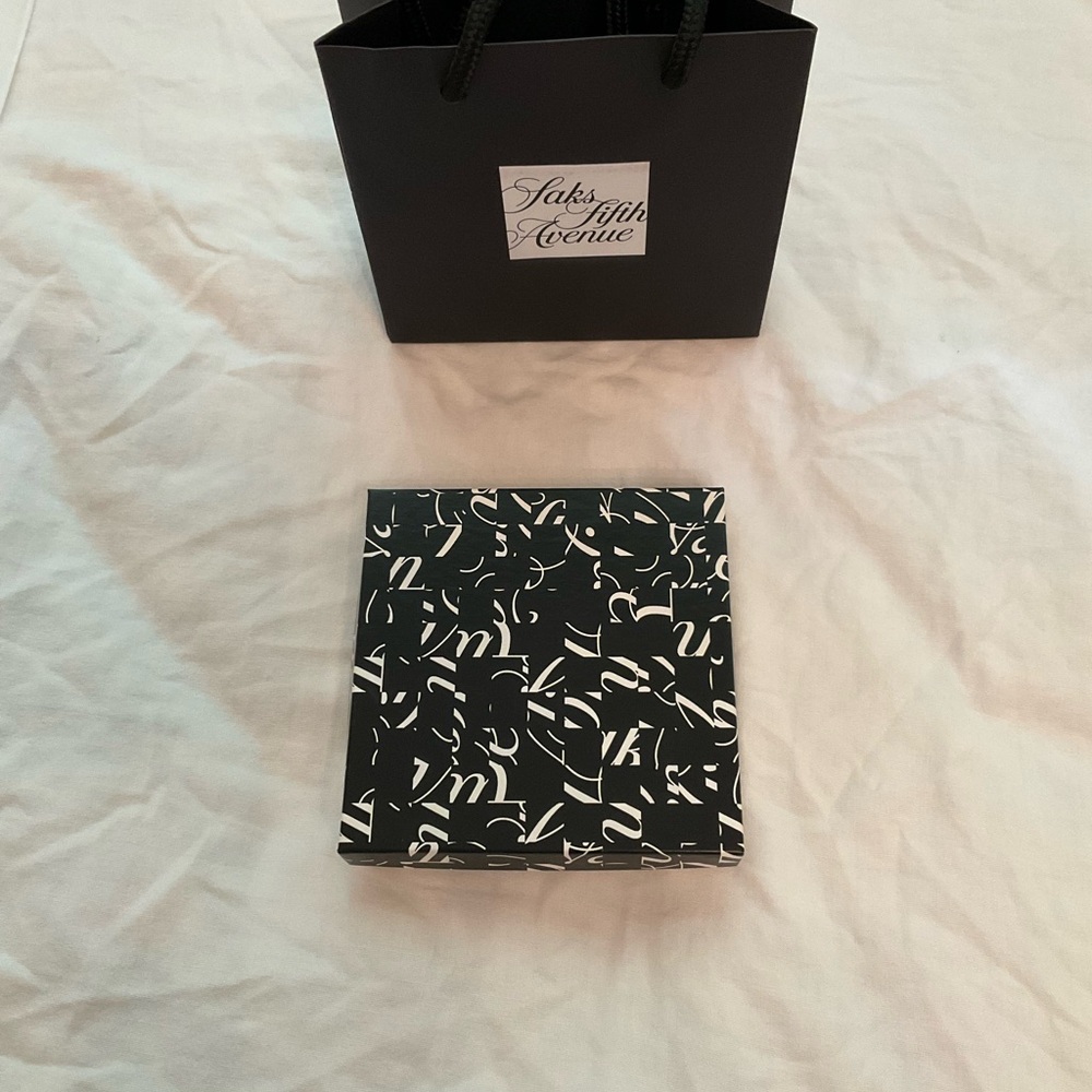 Saks Fifth Avenue Paper bag &  Box 5 1/2 x 5 1/2 inches